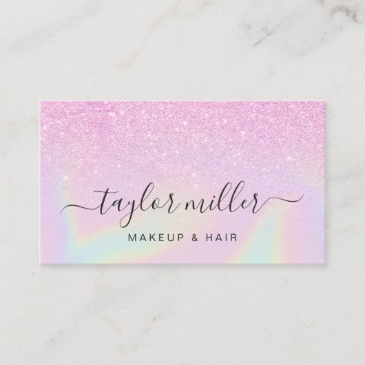  moderne, stijlvolle holografische vormgeving visitekaartje (Voorkant)