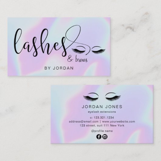 Moderne, stijlvolle holografische zweepslagen en b visitekaartje (Voorkant / Achterkant)