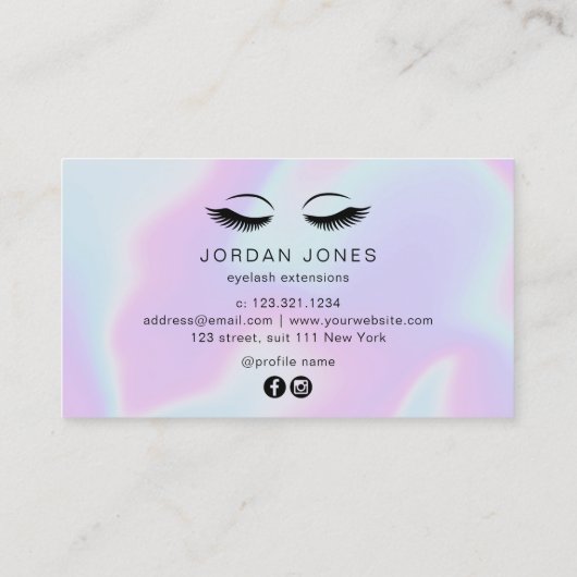 Moderne, stijlvolle holografische zweepslagen en b visitekaartje (Achterkant)