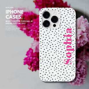 Moderne stijlvolle hot roze gepersonaliseerde polk Case-Mate iPhone 14 pro max hoesje