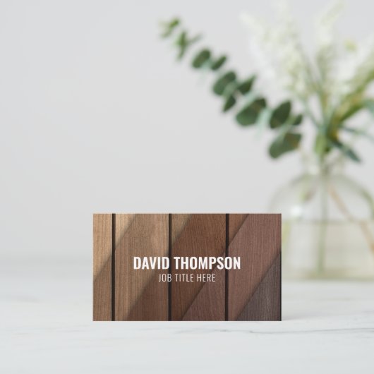 Moderne, stijlvolle houten constructiedruk visitekaartje (Staand voorkant)