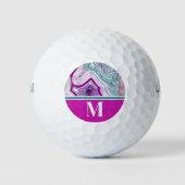 Moderne stijlvolle initiaal monogram golfballen (Voorkant)