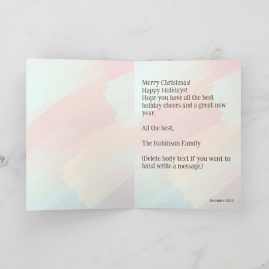 Moderne Stijlvolle Jolly Vakantie Kerstmis Groet Kaart (Binnen)