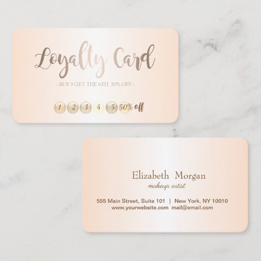 Moderne stijlvolle Kaart van Makeup Loyalty (Voorkant / Achterkant)