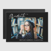 Moderne Stijlvolle Kalligrafie Afstuderen Magneet (Voorkant / Achterkant)