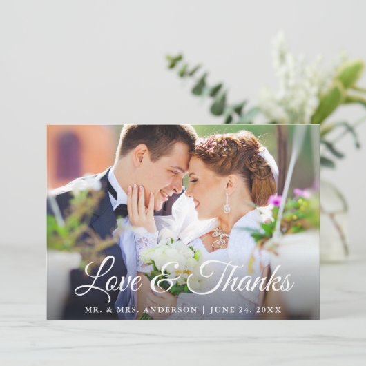 Moderne Stijlvolle Kalligrafie Liefde en Bedankt B (Staand voorkant)