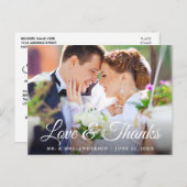 Moderne stijlvolle kalligrafie Liefde en Dank Trou Briefkaart (Voorkant / Achterkant)