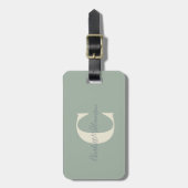 Moderne stijlvolle kalligrafie monogram sagegroen bagagelabel (Voorkant verticaal)