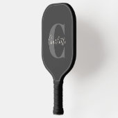 Moderne stijlvolle kalligrafie monogram zwart grij pickleball paddle (Links)