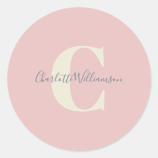 Moderne stijlvolle kalligrafie Monogrammed Name Pi Ronde Sticker