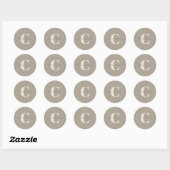 Moderne stijlvolle kalligrafie Monogrammed Name Ta Ronde Sticker (Vel)
