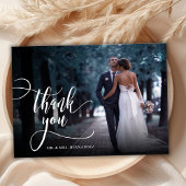 Moderne Stijlvolle Kalligrafie Script 2 Foto Bruil Bedankkaart