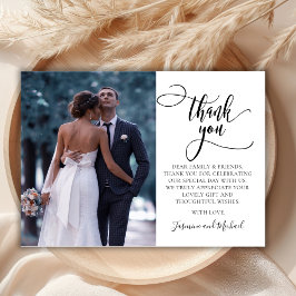 Moderne Stijlvolle Kalligrafie Script 2 Foto Bruil Bedankkaart