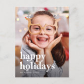 Moderne stijlvolle kerst 1 foto feestdagenkaart (Voorkant)