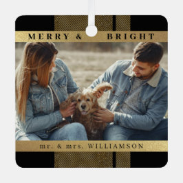 Moderne Stijlvolle Kerst Meneer en mevrouw Paar Fo Metalen Ornament