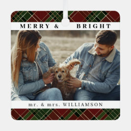 Moderne Stijlvolle Kerst Meneer en mevrouw Paar Fo Metalen Ornament