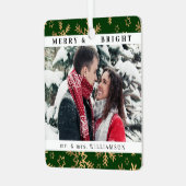 Moderne Stijlvolle Kerst Meneer en mevrouw Paar Fo Metalen Ornament (Voorkant links)