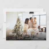 Moderne stijlvolle kerstfoto feestdagenkaart (Voorkant)