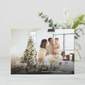 Moderne stijlvolle kerstfoto feestdagenkaart (Staand voorkant)
