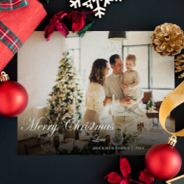 Moderne stijlvolle kerstfoto feestdagenkaart