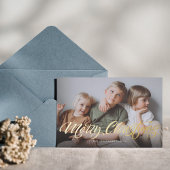 Moderne stijlvolle kerstfoto  folie feestdagenkaart