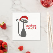 Moderne stijlvolle kerstkat servet (Insitu)