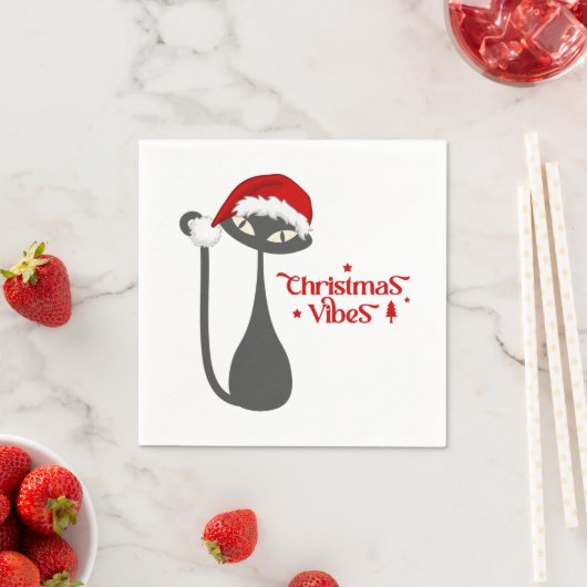 Moderne stijlvolle kerstkat servet (Insitu)