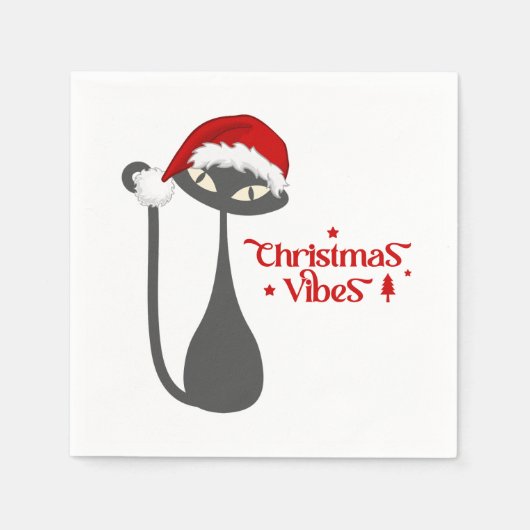 Moderne stijlvolle kerstkat servet (Voorkant)