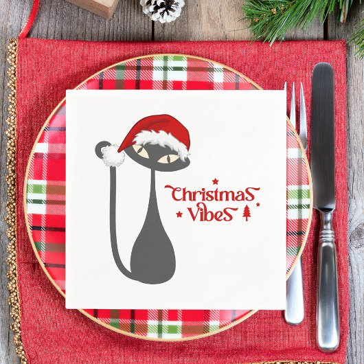 Moderne stijlvolle kerstkat servet