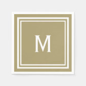 Moderne stijlvolle Khaki Tan Monogram Servet (Voorkant)