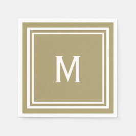 Moderne stijlvolle Khaki Tan Monogram Servet