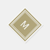 Moderne stijlvolle Khaki Tan Monogram Servet (Hoek)