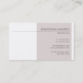 Moderne stijlvolle kleuren Elegant Clean Plain Lux Visitekaartje (Achterkant)