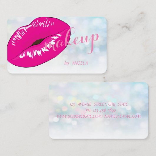 Moderne, stijlvolle, kleurrijke Bokeh, Lips Visitekaartje (Voorkant / Achterkant)