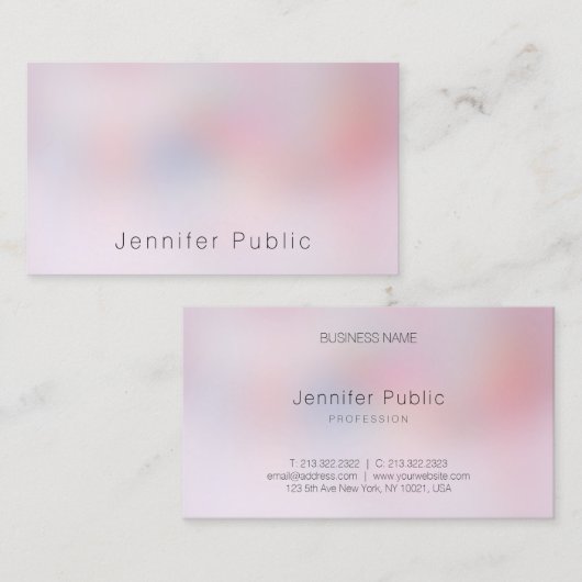 Moderne, stijlvolle, kleurrijke, eenvoudige Sjablo Visitekaartje (Voorkant / Achterkant)