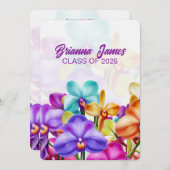 Moderne stijlvolle kleurrijke orchideeën Afstudere Kaart (Voorkant / Achterkant)