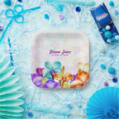 Moderne stijlvolle kleurrijke orchideeën papier Bo Papieren Bordje (Feest)