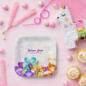 Moderne stijlvolle kleurrijke orchideeën papier Bo Papieren Bordje (Feest)