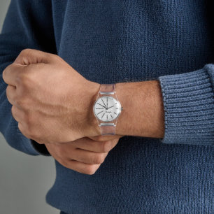 Moderne stijlvolle koele monogram heldere silicone horloge