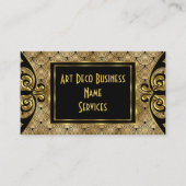 Moderne stijlvolle kunst Deco Gold Black 1930 Visitekaartje (Voorkant)