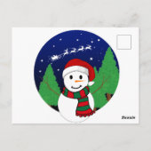 Moderne stijlvolle kunstillustratie Kerstontwerp Briefkaart (Achterkant)