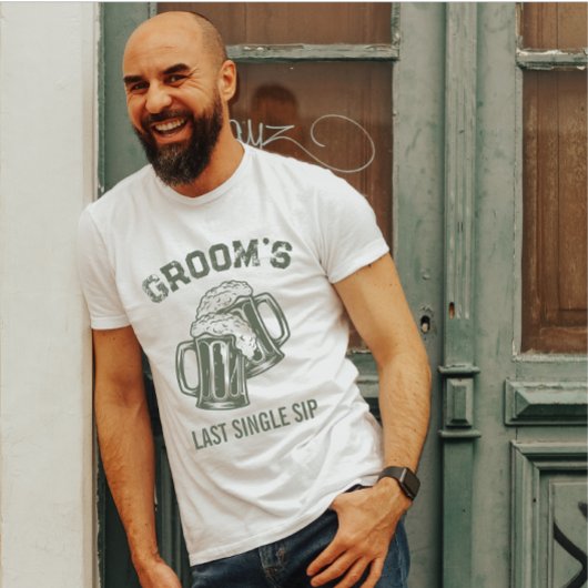 Moderne stijlvolle laatste bier slok groene bruide Tri-Blend shirt