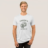 Moderne stijlvolle laatste bier slok groene bruide Tri-Blend shirt (Voorkant volledig)