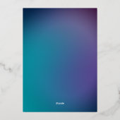 Moderne Stijlvolle Lady Veertig Turquoise Gradient Folie Feestdagenkaart (Achterkant)