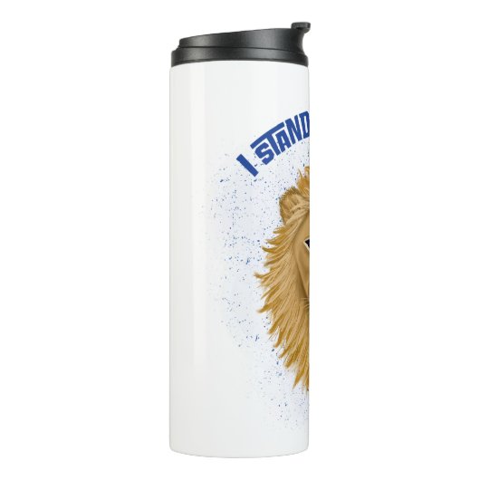 Moderne Stijlvolle Leeuw van Juda I Stand met Isra Thermosbeker (Gedraaid links)