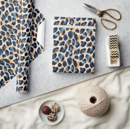 Moderne Stijlvolle Leopard Pattern Waterverf Style Cadeaupapier (Crafts)