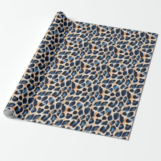 Moderne Stijlvolle Leopard Pattern Waterverf Style Cadeaupapier (Uitgerold)