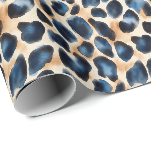 Moderne Stijlvolle Leopard Pattern Waterverf Style Cadeaupapier (Rol Hoek)