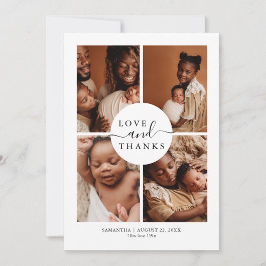 Moderne Stijlvolle Liefde Bedankt Foto Birt Aankon (Voorkant)