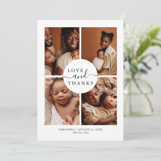 Moderne Stijlvolle Liefde Bedankt Foto Birt Aankon (Staand voorkant)